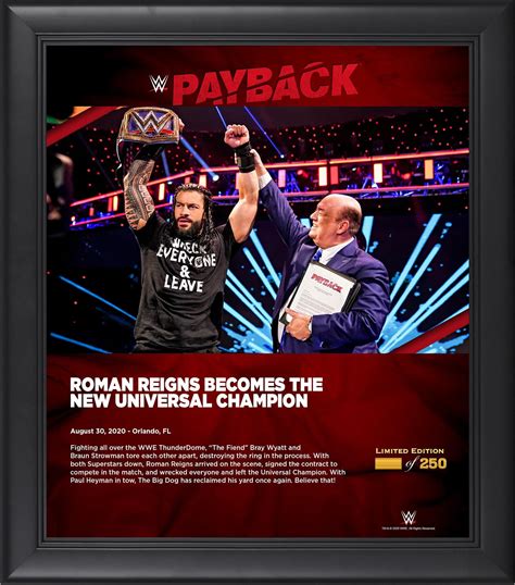 Roman Reigns WWE Framed 15" x 17" 2020 Payback Collage - Limited ...
