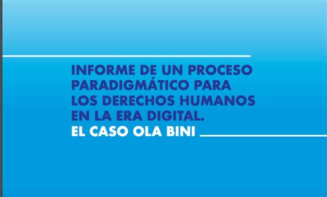 Informe de un proceso paradigmático para los derechos humanos en la era ...