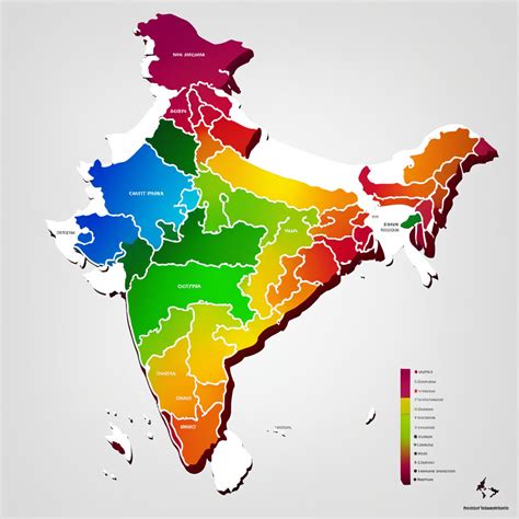 Visualization: A map of India highlighting key regions with ... by ...