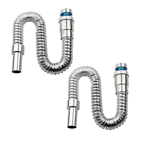SUNBIRD Kitchen Sink Waste Drain Pipe - Chrome Flexible Hose for ...