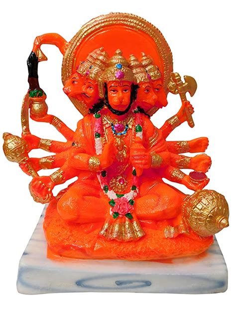 Buy Vinayakmoorti Marble Panchmukhi Hanuman God Idol Hanuman Lord ...