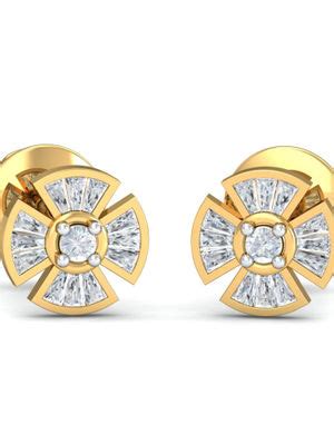 Buy KuberBox 14K Safia Stud Earrings for Women and Girls Online