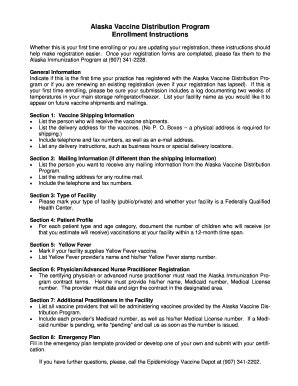 Fillable Online epi alaska Alaska Vaccine Distribution Program ...