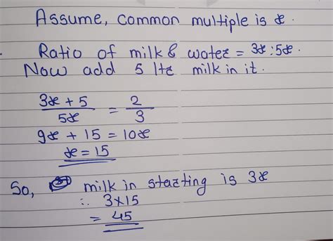 Ratio of milk & water in a mixture is 3: 5. this ratio becomes 2: 3 ...