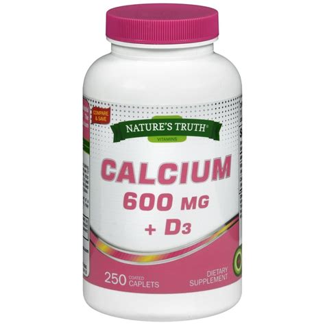 Nature’s Truth Calcium 600 mg + D3 Dietary Supplement Caplets – 250 TB – Medcare | Wholesale ...