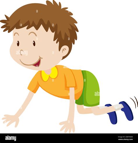 Boy child crawling floor Stock Vector Images - Alamy