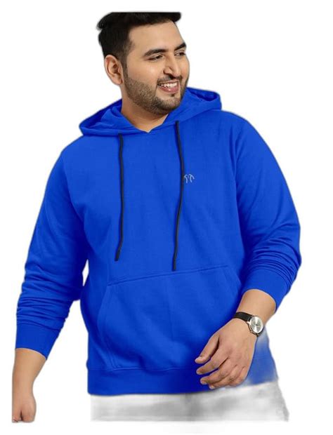 Buy Men Full Sleeve Solid Hooded Sweatshirt(MMAP-BSH-6319-6XL) Blue at ...