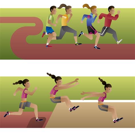 Atletiek karakters collectie | Gratis Vector