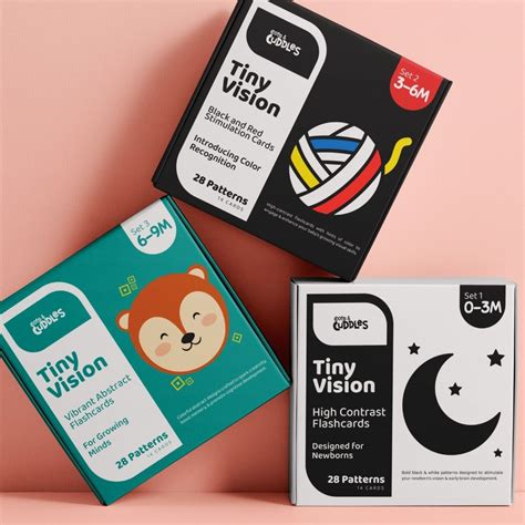 Cots and Cuddles Tiny Vision Flashcards for Kids Age 0 - 9 months Set ...