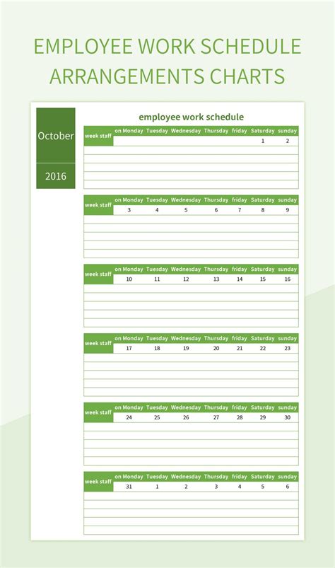 Employee Work Schedule Template Excel