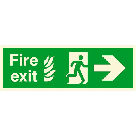 Fire Exit With Flames Sign Right Arrow | Fire Exit Signs | Exit sign ...