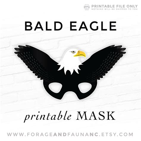 Buy Bald Eagle Printable Mask Halloween Party Bird Mask Patriotic 4th ...