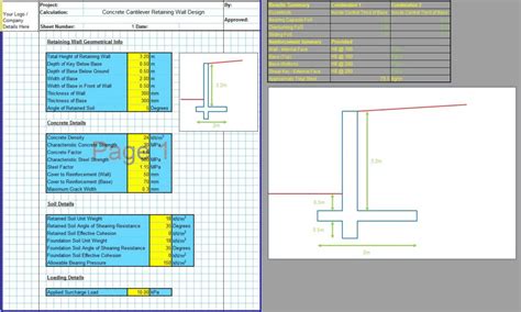 Image result for Counterfort Retaining Wall Design Example Excel