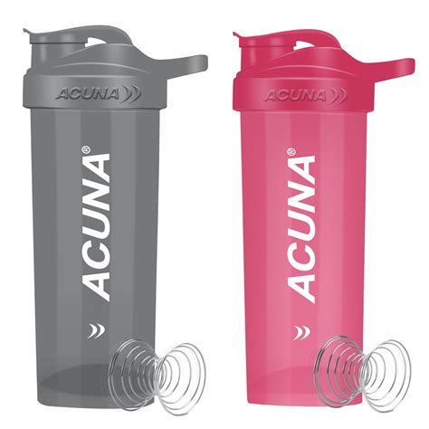 ACUNA Protein Shaker Bottle - 700ml / 24oz (Pack of 2) | Premium ...