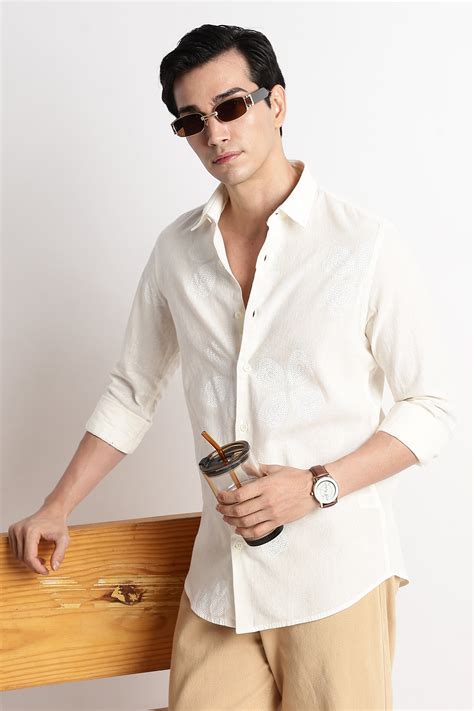 Black Nylon Self-Design Shirt for Men – Blu Mnky