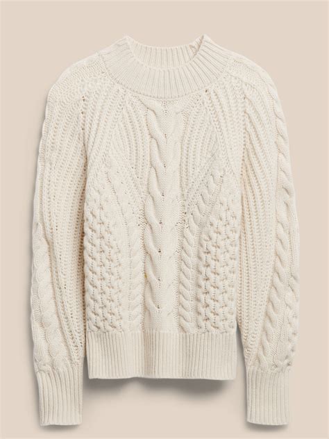 Cashmere Cable-Knit Sweater | Banana Republic