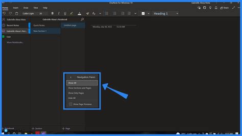 Image result for OneNote Navigation Pane