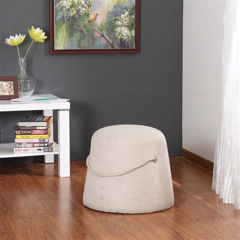 Buy Bruno Textured Round Ottoman from Home Centre at just INR 3995.0