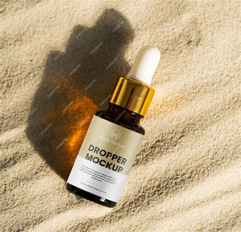 Premium PSD | Amber dropper bottle mockup for branding