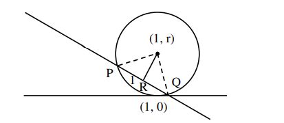Let a circle C :( x - h )2+( y - k )2= r 2, k >0, touch the x-axis at ...