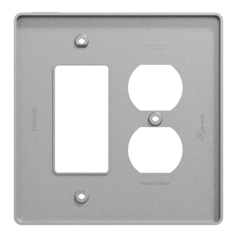 Square D X Series 2-Gang Midsize Matte Gray Polycarbonate Indoor Duplex ...