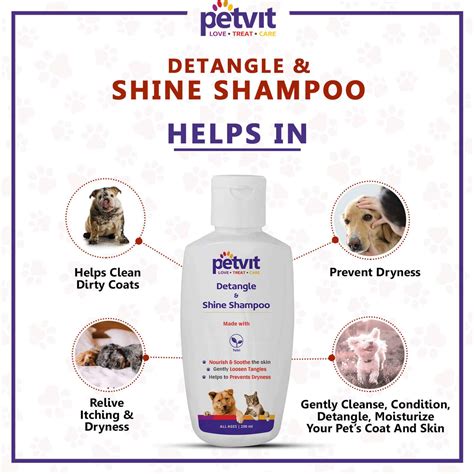 Buy PETVIT DETANGLE & SHINE SHAMPOO WITH TULSI OIL & CONDITIONS FOR ALL ...
