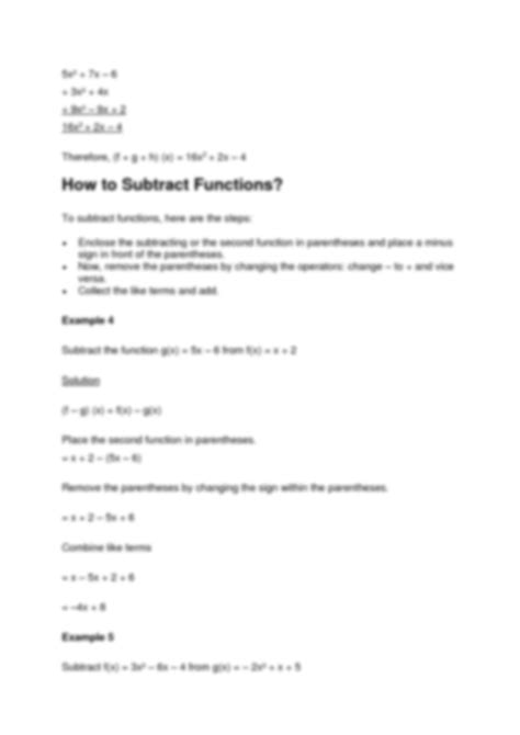 Image result for Arithmetic Operations with Functions