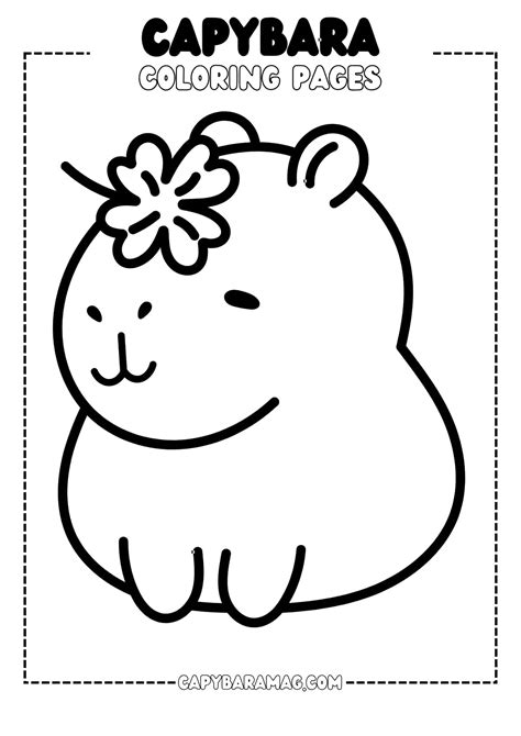 Baby Capybara Coloring Page Printable