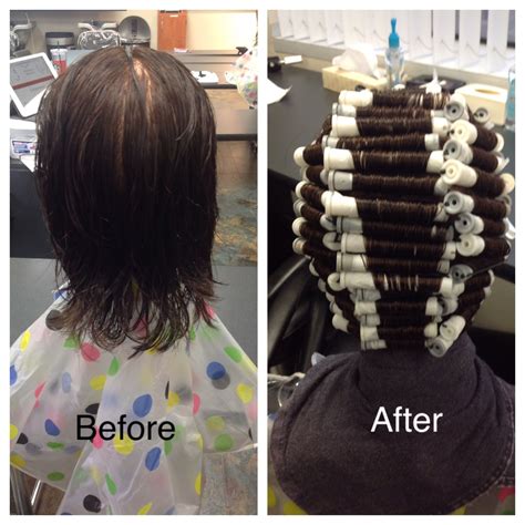 Basic wrap perm using grey and white rods | Body wave perm, Wave perm ...