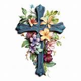 Premium AI Image | A cross with flowers on it