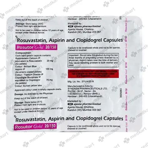ROSUTOR GOLD 20/150MG CAPSULE 15'S, Price, Composition & Generic ...