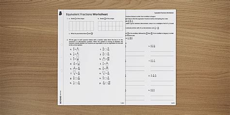 Equivalent Fractions Worksheet*