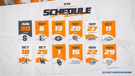 2025 Football Schedule Dates Announced - University of Tennessee Athletics