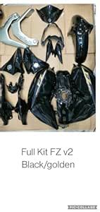 Ya-ma FZ V2 Full Body Kit Black & Gold Finish | Complete Bike Fairing ...