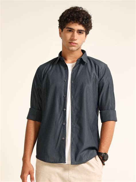 Smoke Grey Regular Fit Corduroy Shirt – Bushirt