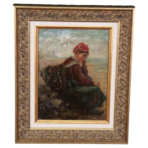 Beautiful Signed Oil on Board Early 1900s Era Painting of Young Woman For Sale at 1stDibs