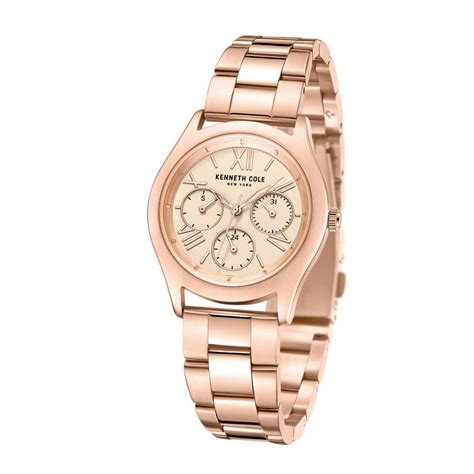 Buy Online Kenneth Cole Quartz Multifunction Rose Gold Dial Stainless ...