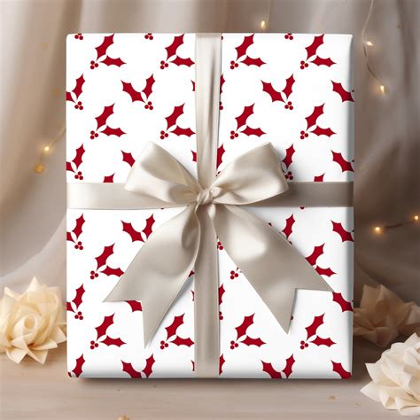 Gift Wrap Papers Christmas Wrapping Paper Christmas Mistletoe Gift Wrap ...