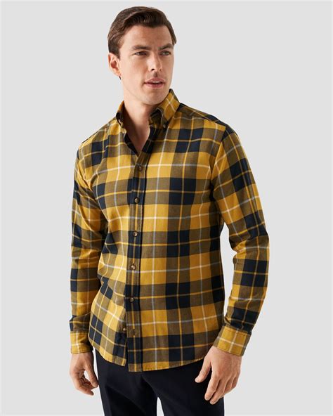 Yellow Checked Flannel Shirt - Eton