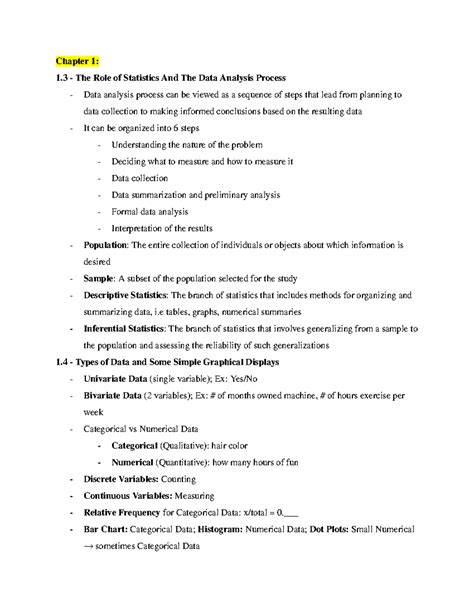 AP Stats Study Guide - Chapter 1: 1 - The Role of Statistics And The ...