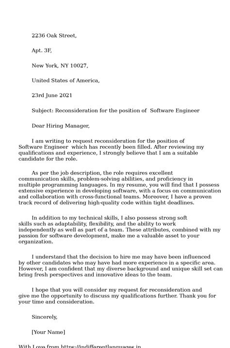 2 Examples of Letter For Reconsideration