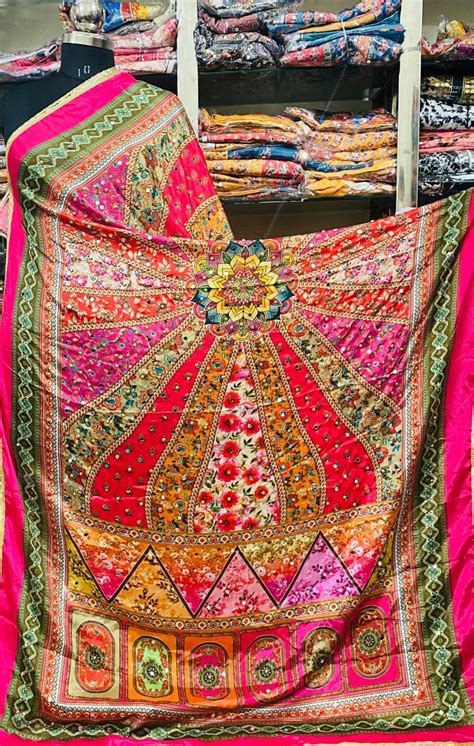 Mirror Work Dupatta Handwork Dupatta 2025MAR2420 – Valaika Design