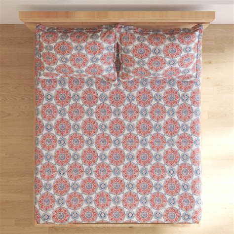 Buy Rhapsody Cotton 144TC Printed 3Pcs Super King Bedsheet Set from ...