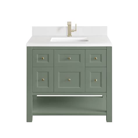 James Martin Vanities Breckenridge 36-in Smokey Celadon Undermount ...