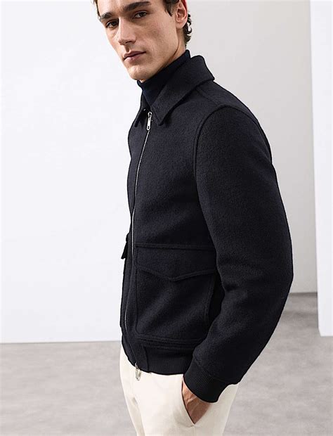 Buy Wool Rich Bomber Jacket at Marks & Spencer