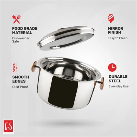 Buy FnS Naples 2200ml Stainless Steel Casserole