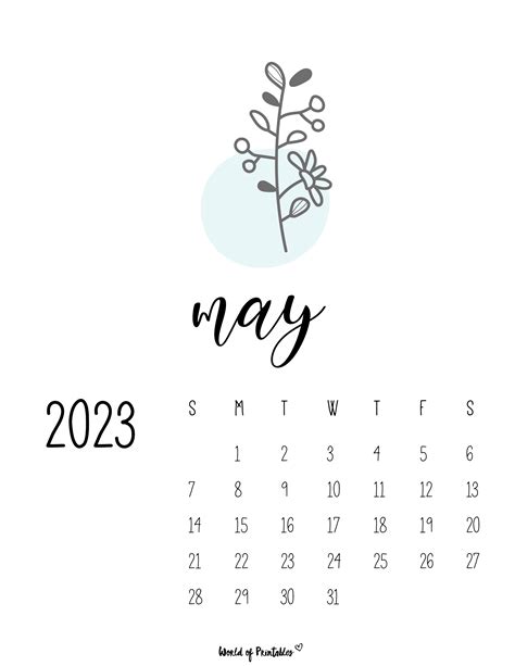 Aesthetic May Calendar 2023 - Educational Printable Activities