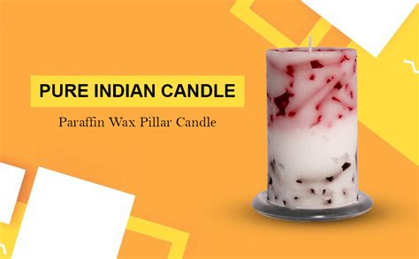 Pure Indian Candle Paraffin Wax Pillar Candle, Floral Rose : Amazon.in ...