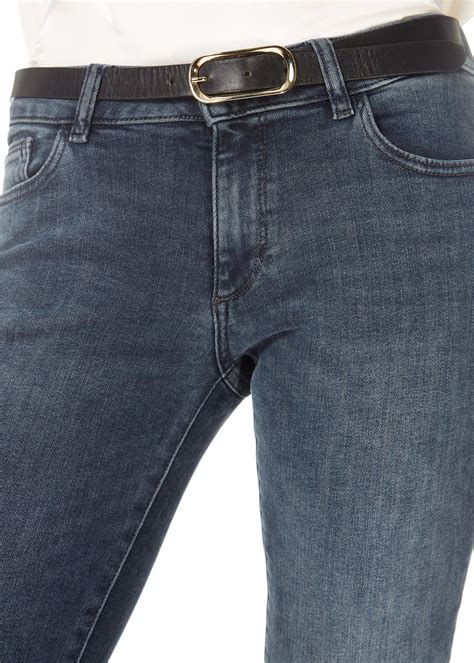 Thin Black Belt With Gold Buckle | Jessimara