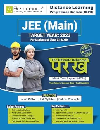 Buy JEE(Main) Mock Test Papers PARAKH By Resonance Book Online at Low ...